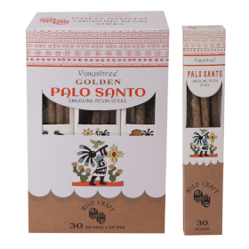 12x Varillas de Resina para Difuminar con Palo Santo Dorado 30 g ( 6 unidades)