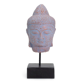 Cabeza de Buda de la Quietud sobre soporte - Cobre Azul