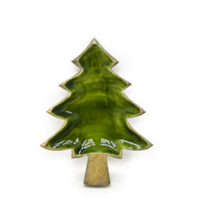 2x Decoración Bosque en Madera - Cuenco esmaltado con forma de árbol