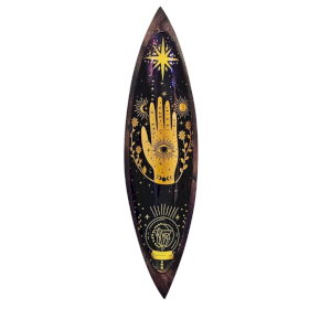 Porta Incienso Esmaltado - Madera de Mango- Hamsa