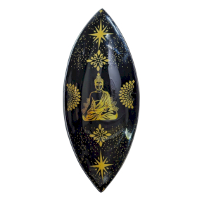 Porta incienso esmaltado - Aluminio - Buda Dorado y Negro