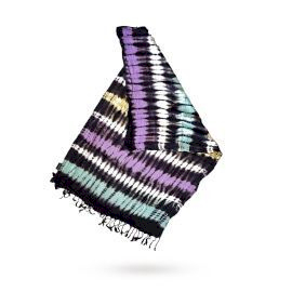 4x Bufanda Boho Arte de Java - Rayas Multicolor - 62x200 cm