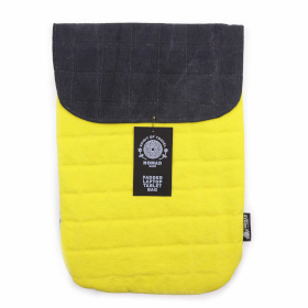 Funda Acolchada para Portátil Lavado en Piedra - Amarillo Intenso