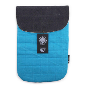 Funda Acolchada para Portátil Lavado en Piedra - Turquesa eléctrico