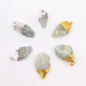 6x Colgantes de Jade Indio bañados en Oro y Plata (6 unidades surtidas)