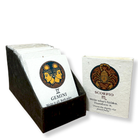 12x Cuadernos Mediano Estilo Tibetano con Signos del Zodiaco