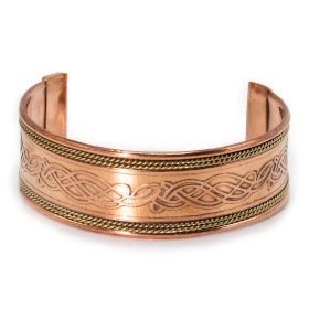 6x Pulseras de Cobre  - Bandas anchas y Decoración de Latón (surtidas)