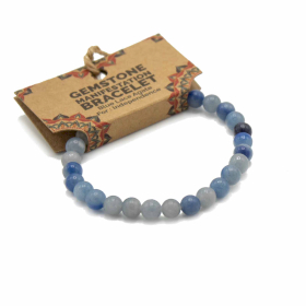 4x Pulsera Manifestación Piedras Preciosas - Ágata Azul - Independencia