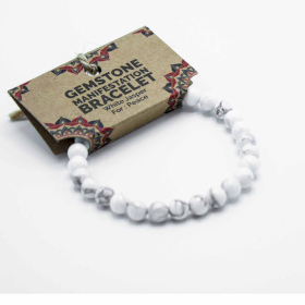 4x Pulsera Manifestación Piedras Preciosas - Jaspe Blanco - Paz