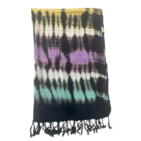 4x Bufanda Boho Arte de Java - Rayas Multicolor