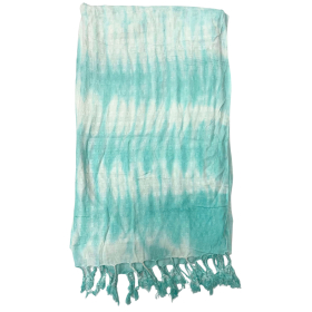 4x Bufanda Boho Arte de Java  - Rayas y Motivo Verde Azulado (Teal)
