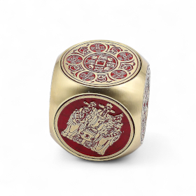 Fortuna Feng Shui - Cubo de Prosperidad Rojo y Latón - Plano