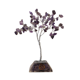 Árbol de Gemas con base de Organita - 80 piedras - Amatista