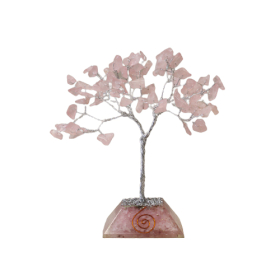 Árbol de Gemas con base de Organita - 80 piedras - Cuarzo rosa