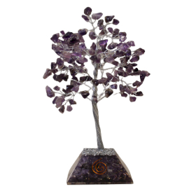 Árbol de Gemas con base de Organita - 160 piedras - Amatista