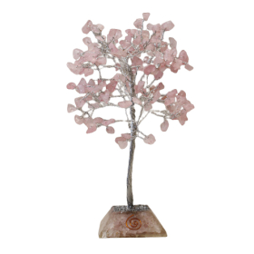 Árbol de Gemas con base de Organita - 160 piedras - Cuarzo rosa