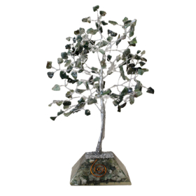 Árbol de Gemas con base de Organita - 160 piedras - Ágata musgosa