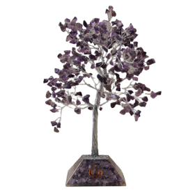 Árbol de Gemas con base de Organita - 320 piedras - Amatista