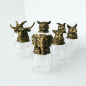 6x Vasos de Chupito  (100 ml) - Criaturas místicas - Bronce antiguo
