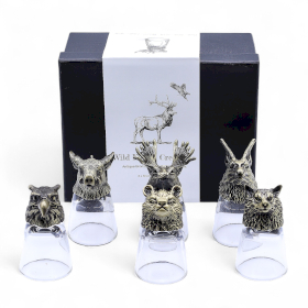 Vasos de chupito (50 ml) - Criaturas salvajes del bosque - Bronce antiguo