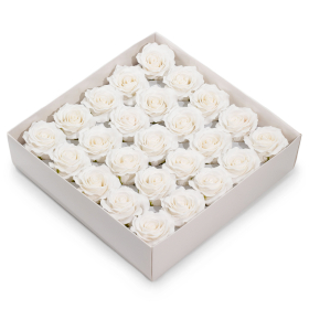 25x Flor de Jabón Artesanal - Rosa Romántica (5 Capas) - Blanca