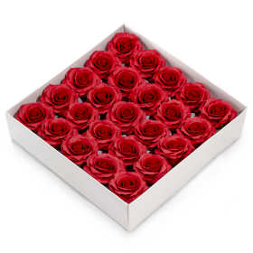 25x Flor de Jabón Artesanal - Rosa Romántica (5 Capas) - Rojo Vino