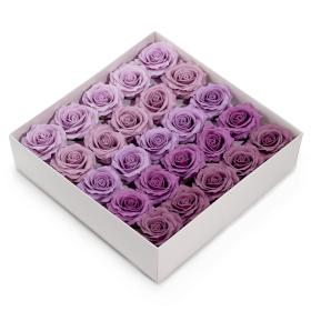 25x Flor de Jabón Artesanal - Rosa Romántica (5 Capas) - Selección Degradada - Lavanda