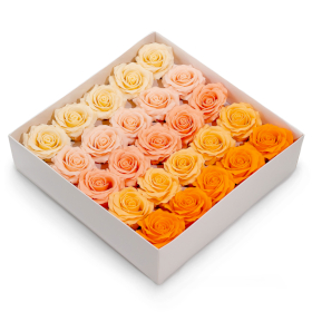 25x Flor de Jabón Artesanal - Rosa Romántica (5 Capas) - Selección Degradada - Melocotón