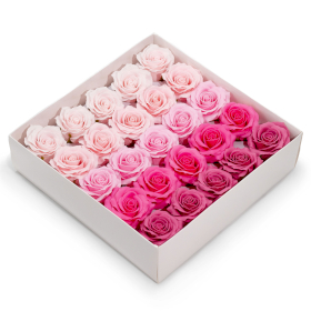 25x Flor de Jabón Artesanal - Rosa Romántica (5 Capas) - Selección Degradada - Rosa Rubor
