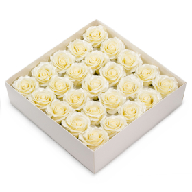 25x Flor de Jabón Artesanal - Rosa Decorativa (5 Capas) - Borde de Seda - Flor Perla Nupcial