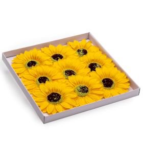 9x Flor de jabón artesanal - Girasoles gigantes (14 cm)