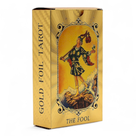 Cartas de Tarot en lámina de oro azul y oro - Ojo que todo lo ve - con folleto