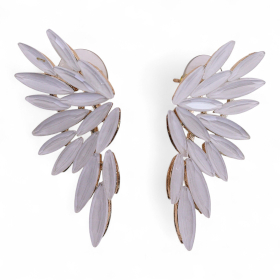 Pendientes de Cristal  Vintage - Alas de ángel - Perla
