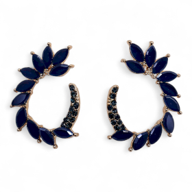 Pendientes de Cristal  Vintage - Aro - Azul
