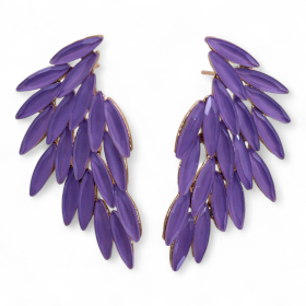 Pendientes de Cristal  Vintage - Alas de ángel - Lavanda