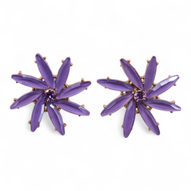 Pendientes de Cristal  Vintage - Flores - Lavanda