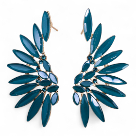 Pendientes de Cristal  Vintage - Alas de ángel - Verde Turquesa