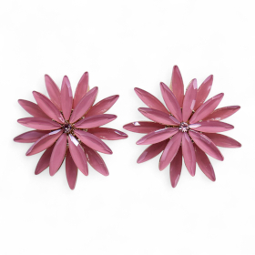 Pendientes de Cristal  Vintage - Flores - Cuarzo Rosa