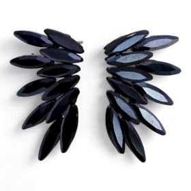 Pendientes de Cristal  Vintage   - Hadas - Negro Azabache