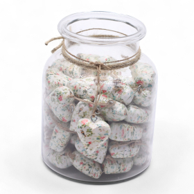 50x Corazones de Madera Decorativos Grandes - Oro Rosa (50) - en Tarro Expositor