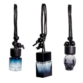 12x Difusores de Coche Rellenable - Negro - 8 ml - (3 diseños surtidos x 4)