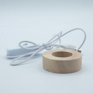 Reventa de base de madera redonda USB led