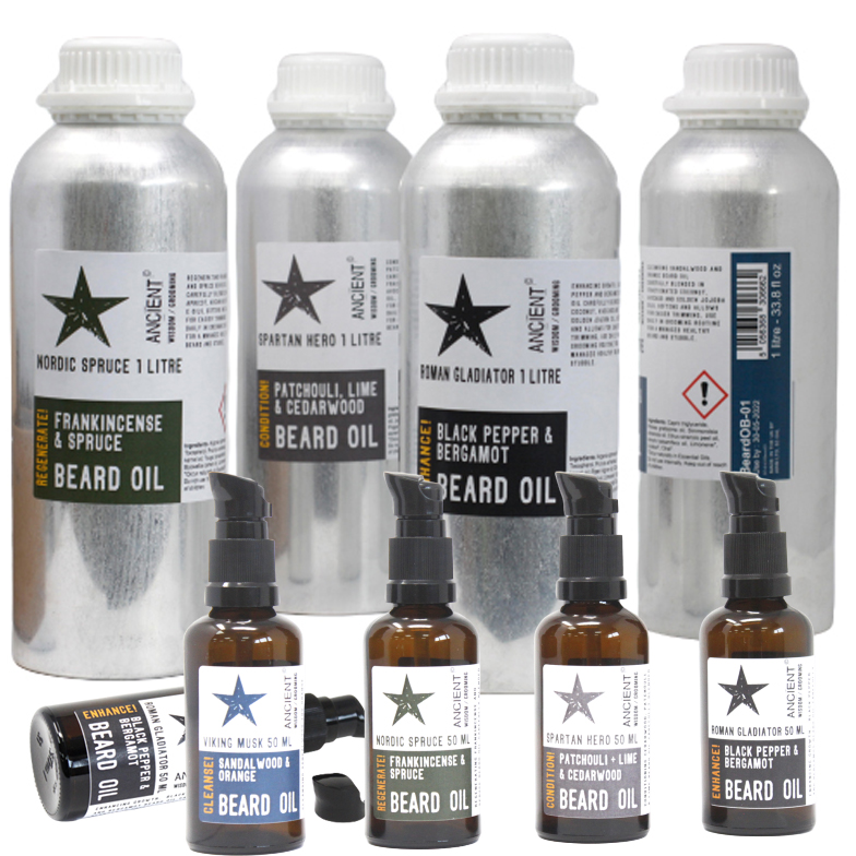 Mayorista de aceites para barba naturales y puros de 1 litro
