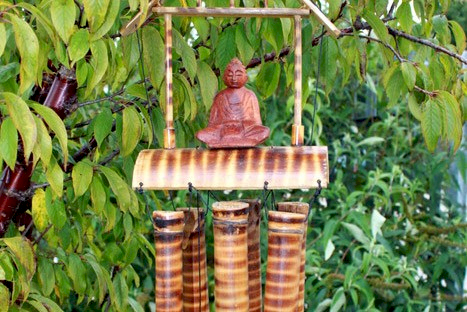Campanas de viento de montaña de bambú