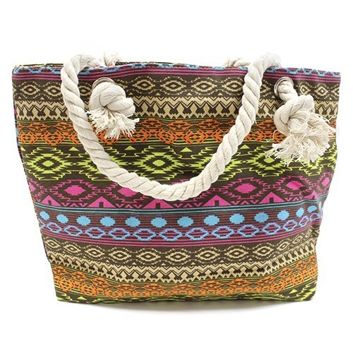 Bolso shopper con asa de cuerda - étnico multicolor - AW Artisan